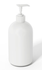 Blank soap bottle isolated on white background. 3D illustration