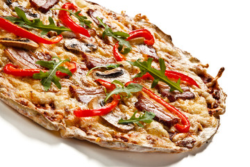 Pizza on white background