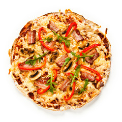 Pizza on white background