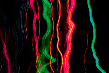 Multicolor neon light wallpaper, long exposure.