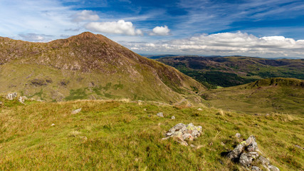 Snowdonia Hill Landscape National Park in Wales at Mount Snowdon