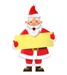 Santa Claus holding poster