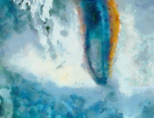 Detailed close-up grunge multi color abstract background. Dry brush strokes hand drawn oil painting on canvas texture. Creative simple pattern for graphic work, web design or wallpaper. 