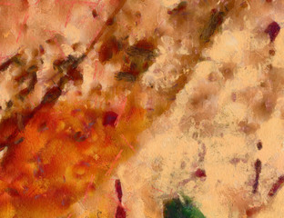 Obraz na płótnie Canvas Detailed close-up grunge multi color abstract background. Dry brush strokes hand drawn oil painting on canvas texture. Creative simple pattern for graphic work, web design or wallpaper. 