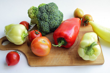sweet paprika, tomatoes, broccoli. vegetables close-up
