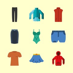 9 clothes icons set