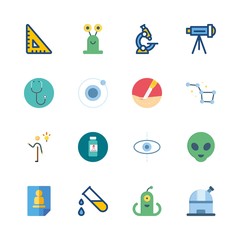 16 science icons set