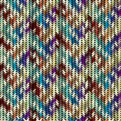 Seamless background pattern. Imitation of Sweater knitting with melange effect.