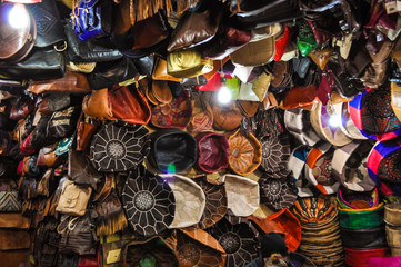 Shop in tanneries in Morocco