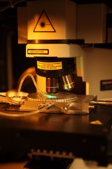 Laser processing of semiconductor nano components and movement of micro-particles