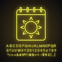 Summer season neon light icon