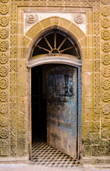 Old door in Moroccan alley