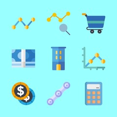 economy icons set. economy, new, mathematics and banking graphic works