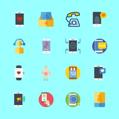 telephone vector icons set. smartwatch, telemarketer, pregnantcy and inbox in this set