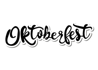 Oktoberfest isolated lettering illustration on white background. 