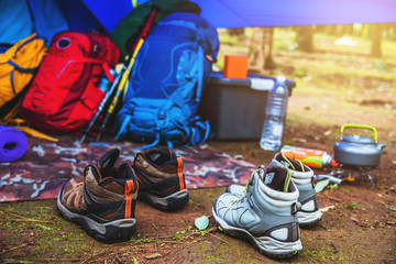 travel relax in the holiday. camping on the Mountain. Thailand