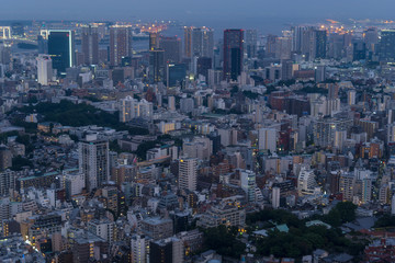 東京　港区から見る湾岸方面の都市風景