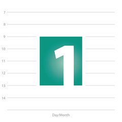 2019 Calendar day 1 planner sea green background