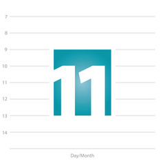 2019 Calendar day 11 planner blue background