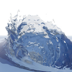 Splashing blue sparkling pure water. Abstract nature background