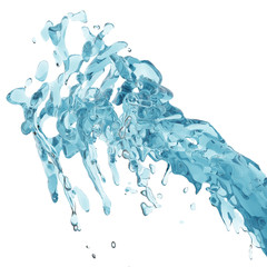 Splashing blue sparkling pure water. Abstract nature background