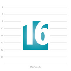 2019 Calendar day 16 planner blue background