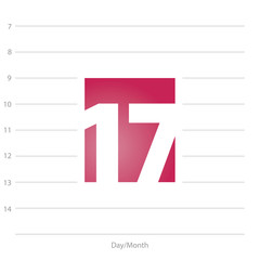 2019 Calendar day 17 planner red background