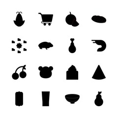 food icons set. chopped, sunny, bread and sunset graphic works