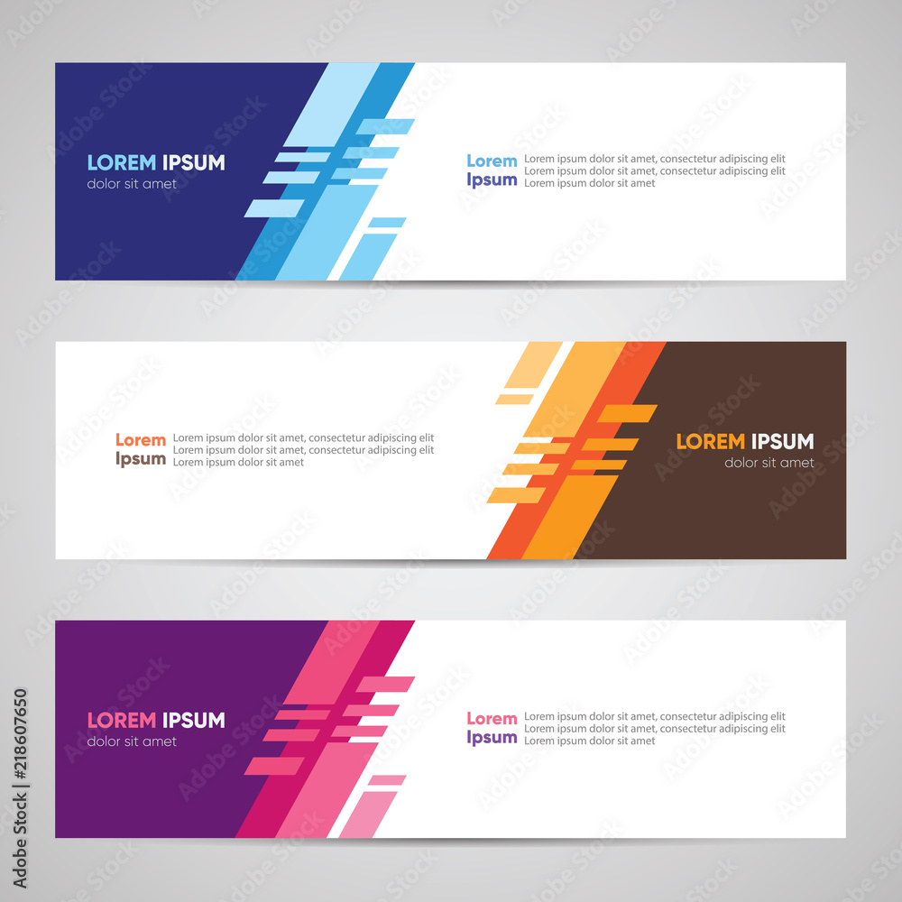 Wall mural modern banner design. banner backdrop background header footer web template. abstract colorful banne