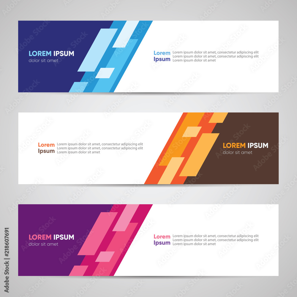 Wall mural modern banner design. banner backdrop background header footer web template. abstract colorful banne