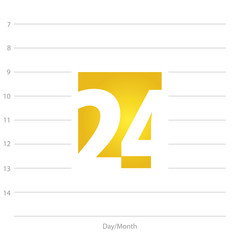 2019 Calendar day 24 planner yellow background