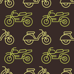 Seamless pattern with motorcycles and mopeds for your design
