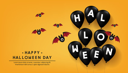 happy halloween day banner vector design