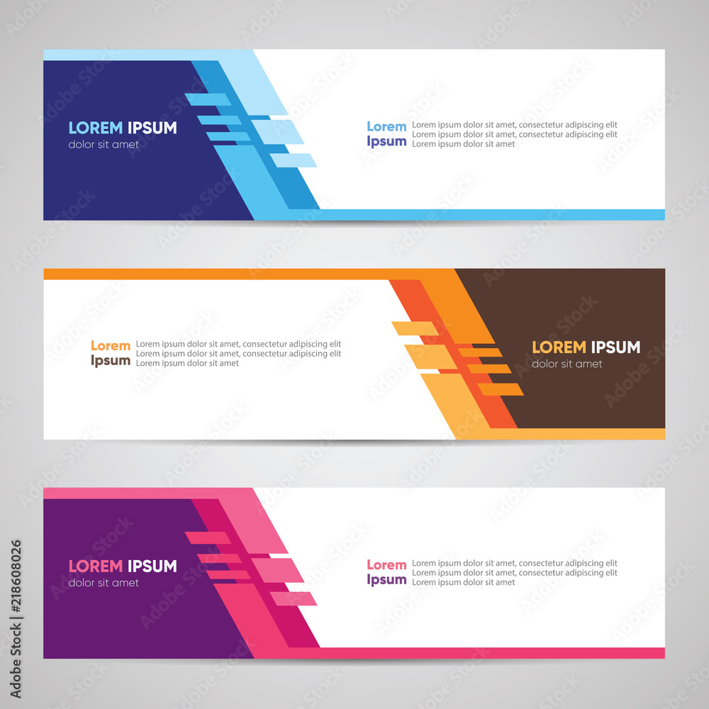 Wall mural modern banner design. banner backdrop background header footer web template. abstract colorful banne