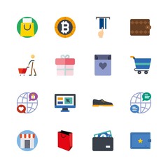 16 shopping icons set