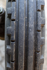 Tread of an used tractor tyre