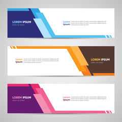Modern Banner Design. Banner Backdrop Background Header Footer Web Template. Abstract Colorful Banner with Diagonal Style Vector
