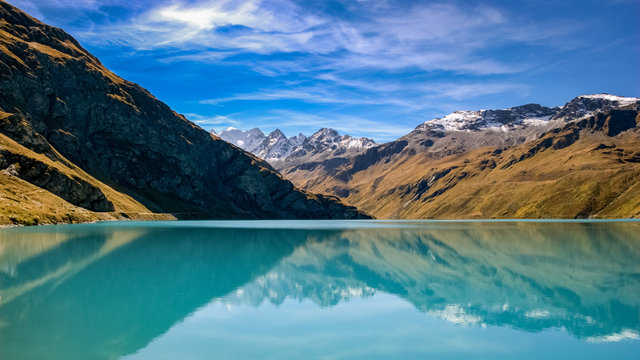Reflections in the Lac de Moiry (Valais, Switzerland)