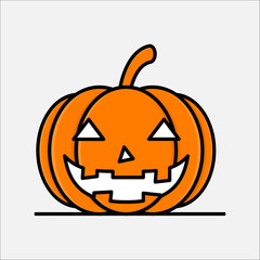 Flat line art style. Pumpkin  icons design for halloween.