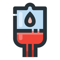 Infusion Vector Filled Line Icon 32x32 Pixel Perfect. Editable 2 Pixel Stroke Weight. Colorful Medical Health Icon for Website Mobile App Presentation