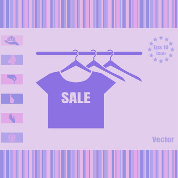 Clothes vector icon on a  hange