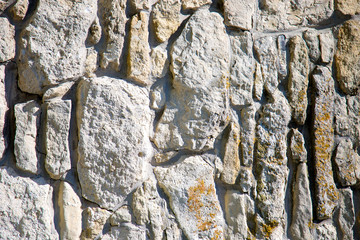 Fragment of a wall from a chipped stone.