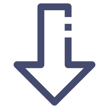 Down Arrow Vector Line Icon 32x32 Pixel Perfect. Editable 2 Pixel Stroke Weight. Direction Icon for Website Mobile App Presentation