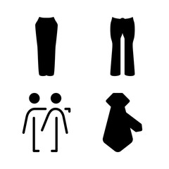 human vector icons set. trust, trousers and tie in this set