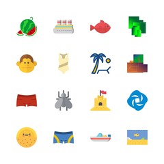 16 tropical icons set