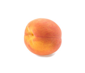 ripe juicy peach isolated vine on white background