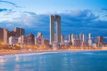 Naklejka premium benidorm cityscape night