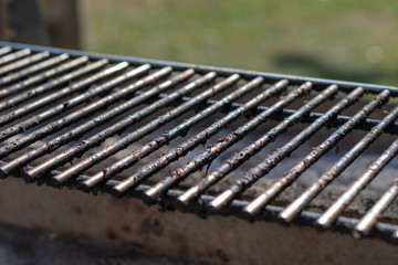 Dirty grid of a grill