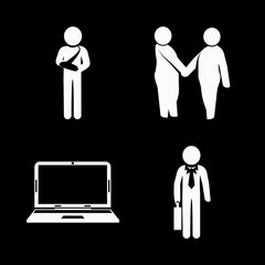 business icons set. isolated, open, background and entrepreneur graphic works