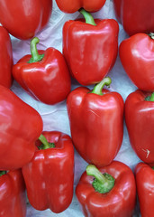 A bundle of nice and fresh red bell pepper